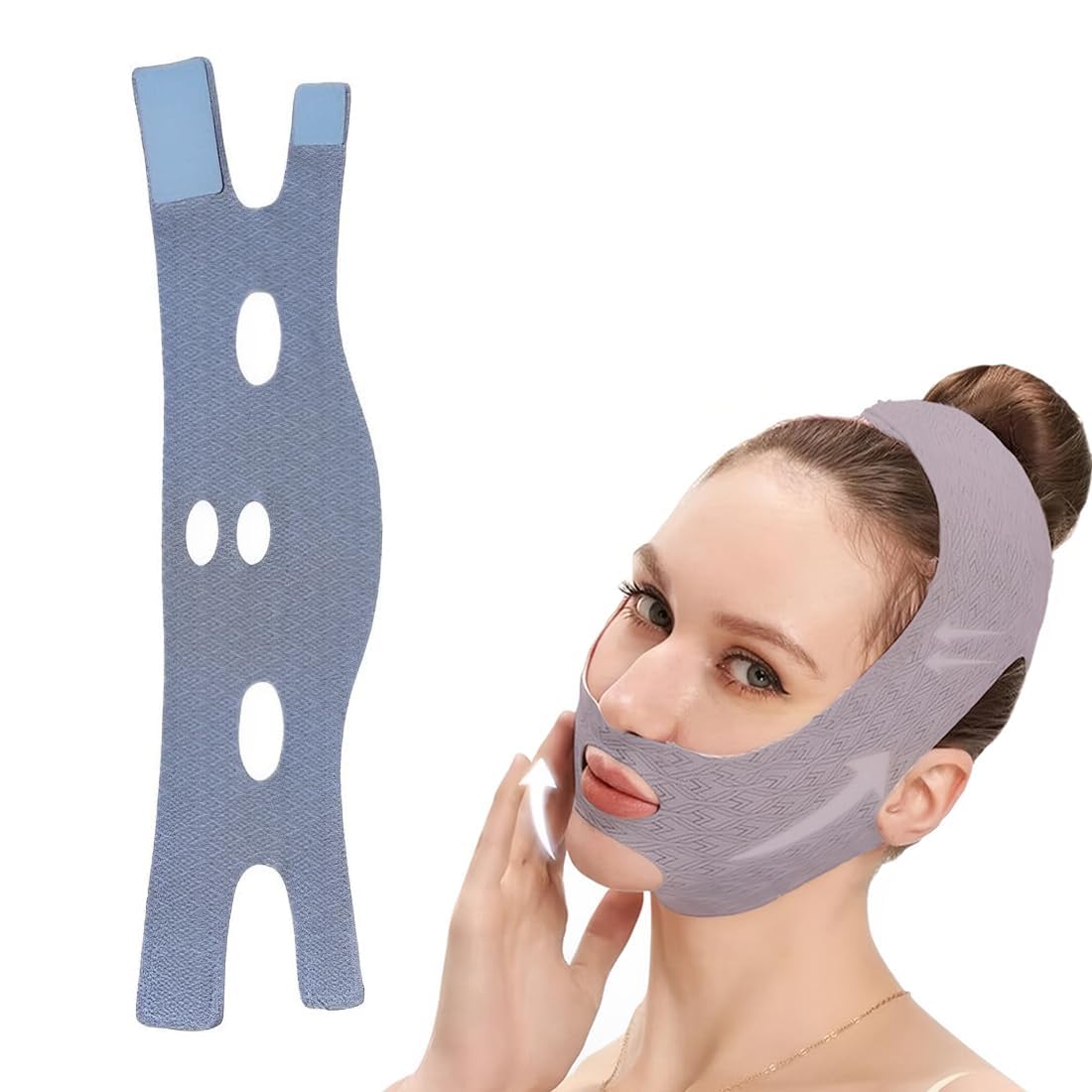 Reductor de Papada, V Line Lifting Mask Correa Facial, Reutilizable Faja Facial Lifting, Papada Reductor Mujer