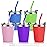 Vermida Kids Cups with Straws and Lids, 5 Pack 12oz Spill Proof Toddlers Straw Cup with Lid, Stainless Steel Kids Cups with Lids for School, Outdoor, Multicolor