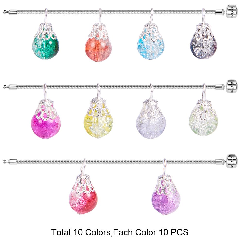 PH PandaHall 100pcs 20 Couleurs Pendentifs En Cristal