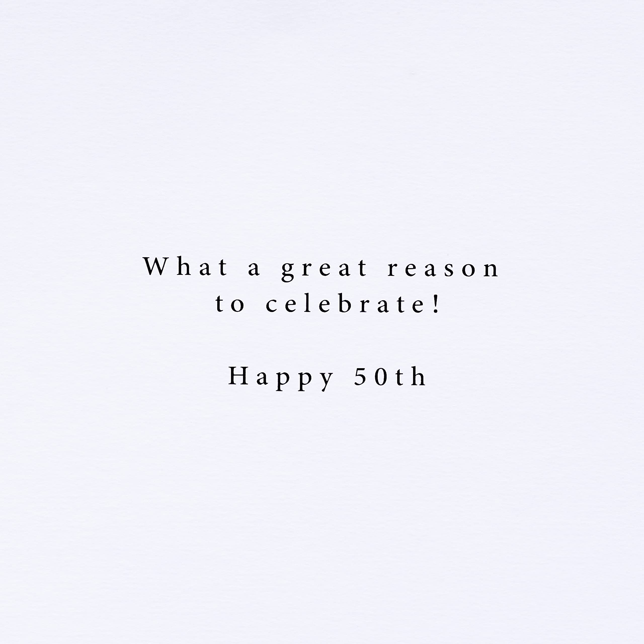 Hallmark Carte D'anniversaire 50 Ans – Motif Rayé Incliné élégant