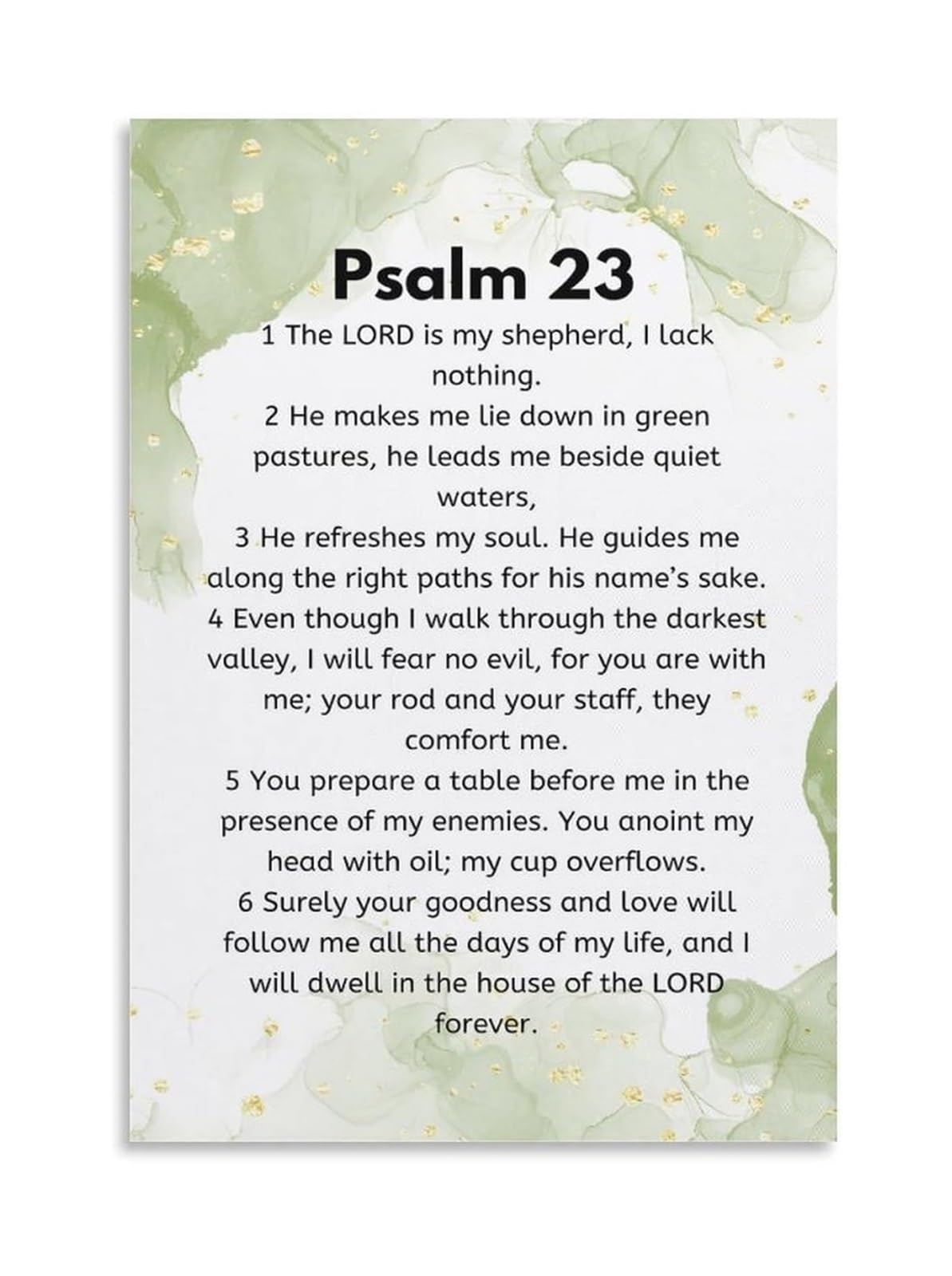 ZDVHOMCB Psalm 23 The Lord Is My Shepherd Poster Bible Scripture Wall-Art Christian Minimalist Faith Gift Wall Decor