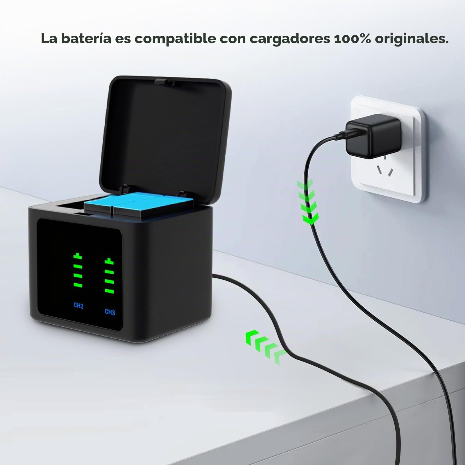 Hero12 - Batería de repuesto para GoPro Hero 12 Hero 11 Hero 10 Hero 9 (2 unidades, 2580 mAh), color negro