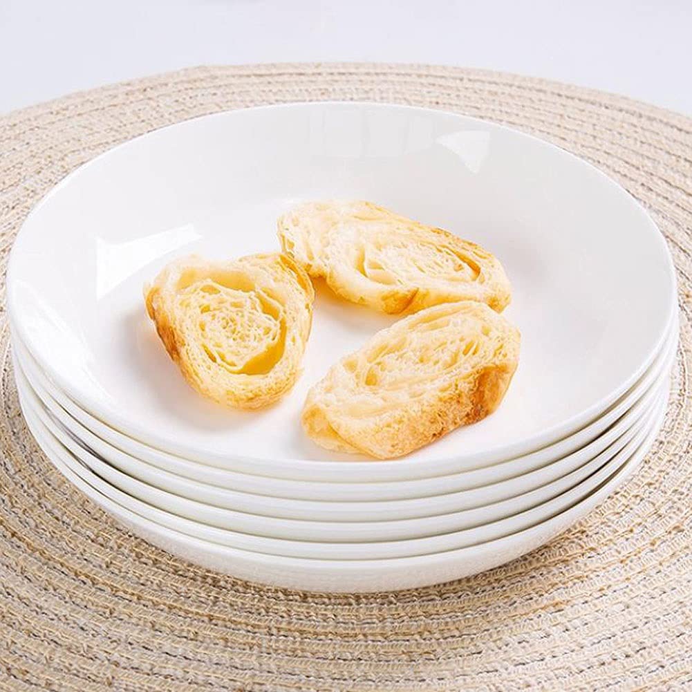 Talerze do serwowania na brunch Ceramiczne talerze obiadowe Zestaw 7 cali 4 okrągłe do sałatek Makaron Desery i talerze Aperitizer Kuchenka mikrofalowa i zmywarka Bezpieczny zestaw obiadowy na kolację