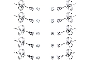 Tiny Women's Surgical Stainless Steel Stud Earrings (2mm 3mm 4mm CZ, Surgical Steel)