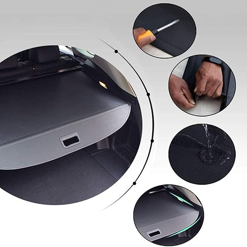 Miniatura 4 de kaungka Funda protectora de carga compatible con Jeep Grand Cherokee 2022 2023 de 5 asientos (2 filas WL) 4XE Durable Black Rear Trunk Shield