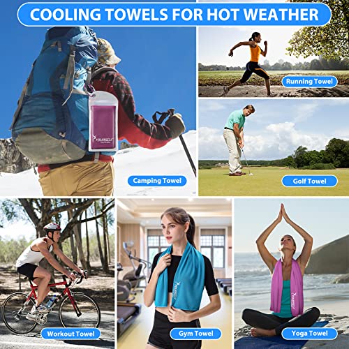 Syourself Cooling Towel, Cooling Towels For Neck,40" X 12"Ice Towel For Instant Cooling Relief, Soft Breathable Chilly Towel, Perfect Yoga, Golf, Sports, Gym, Workout, Athletes Towel(Hot Pink) #TOP5