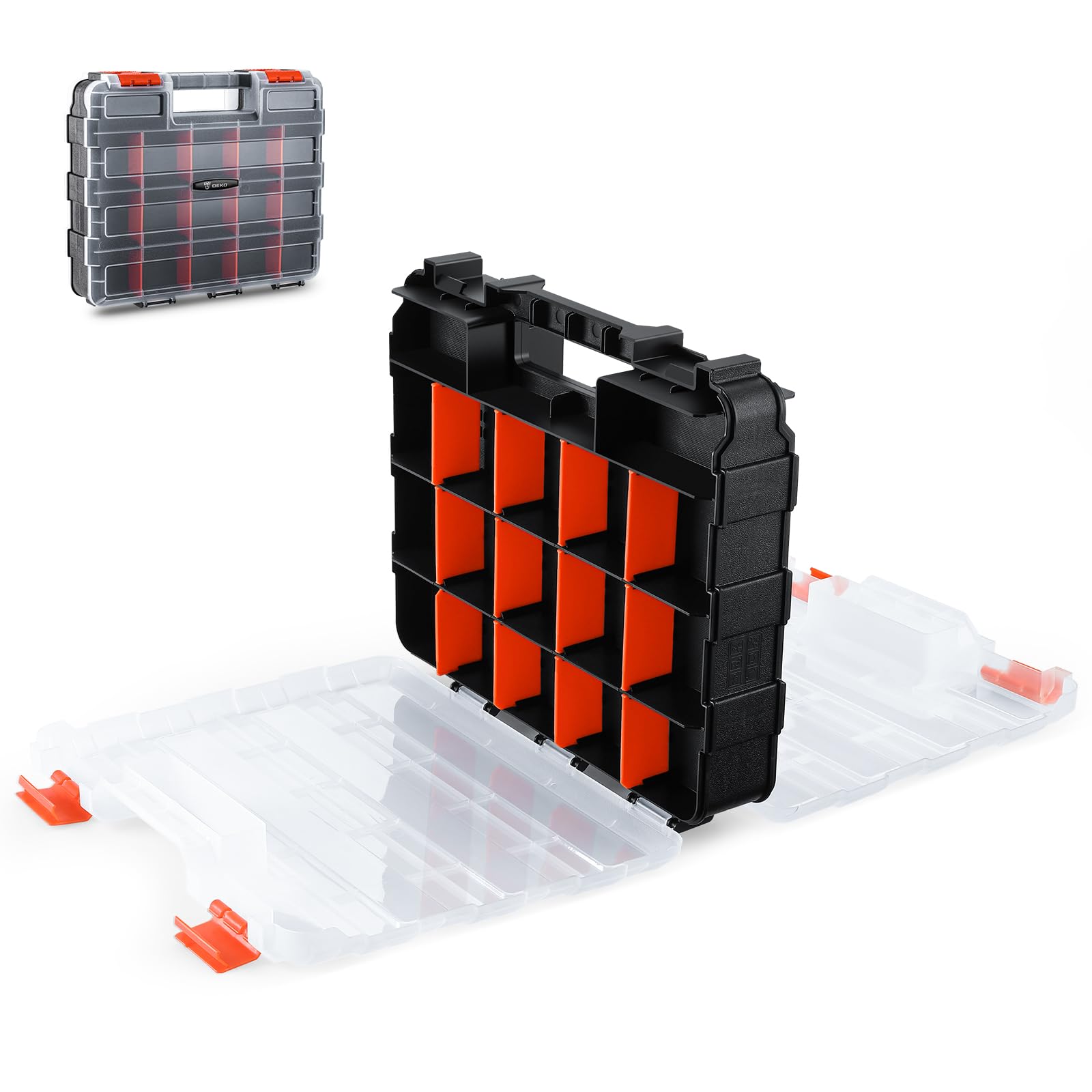 Organizador Tornillos: DEKO Caja Compartimentos con 34 Compartimentos, Caja de Almacenamiento para Tornillos, Clavos y Piezas Pequeñas