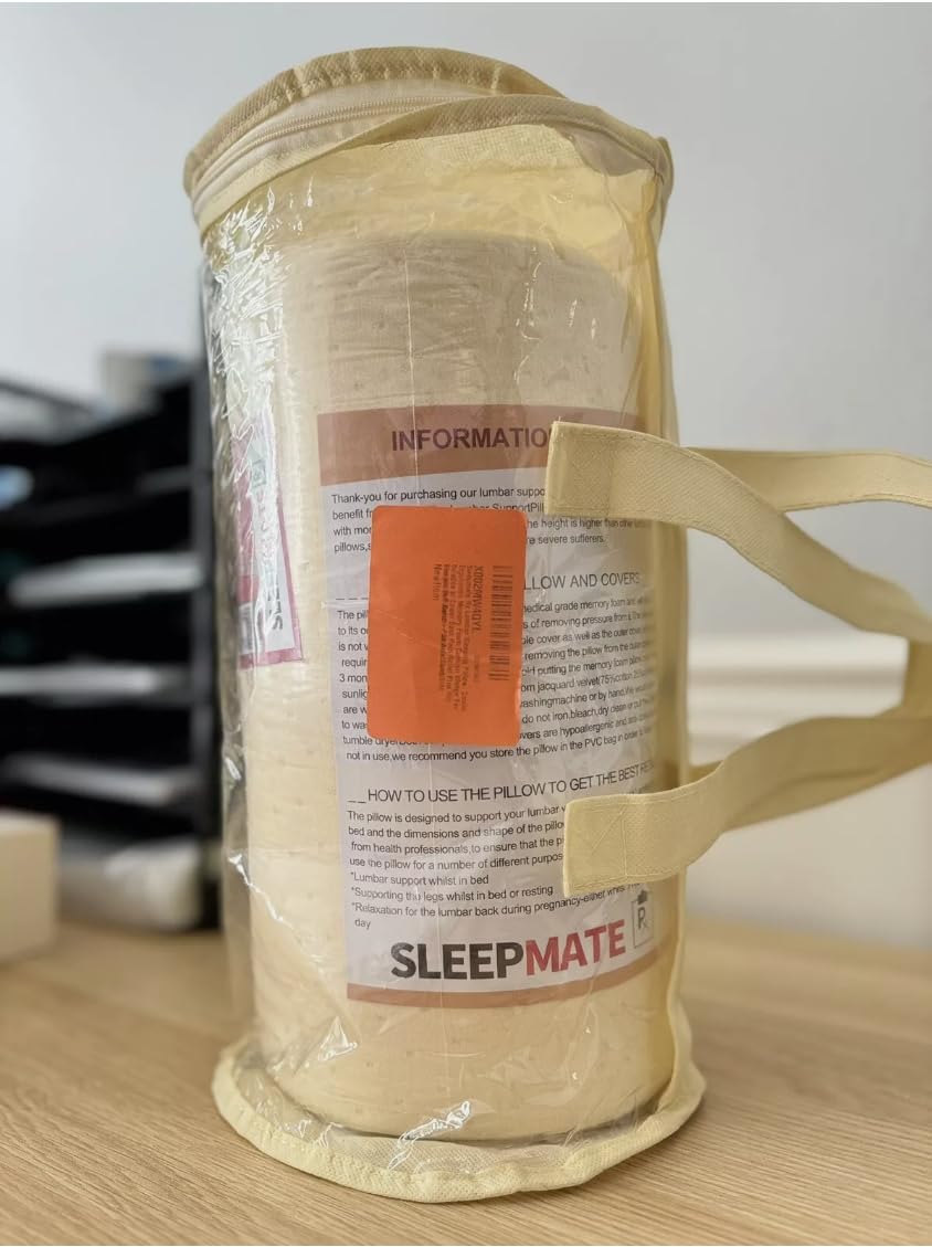 Lumbar Support Pillow, Back Cushion for Lower Back Pain, 23 x 12 x 2 inches