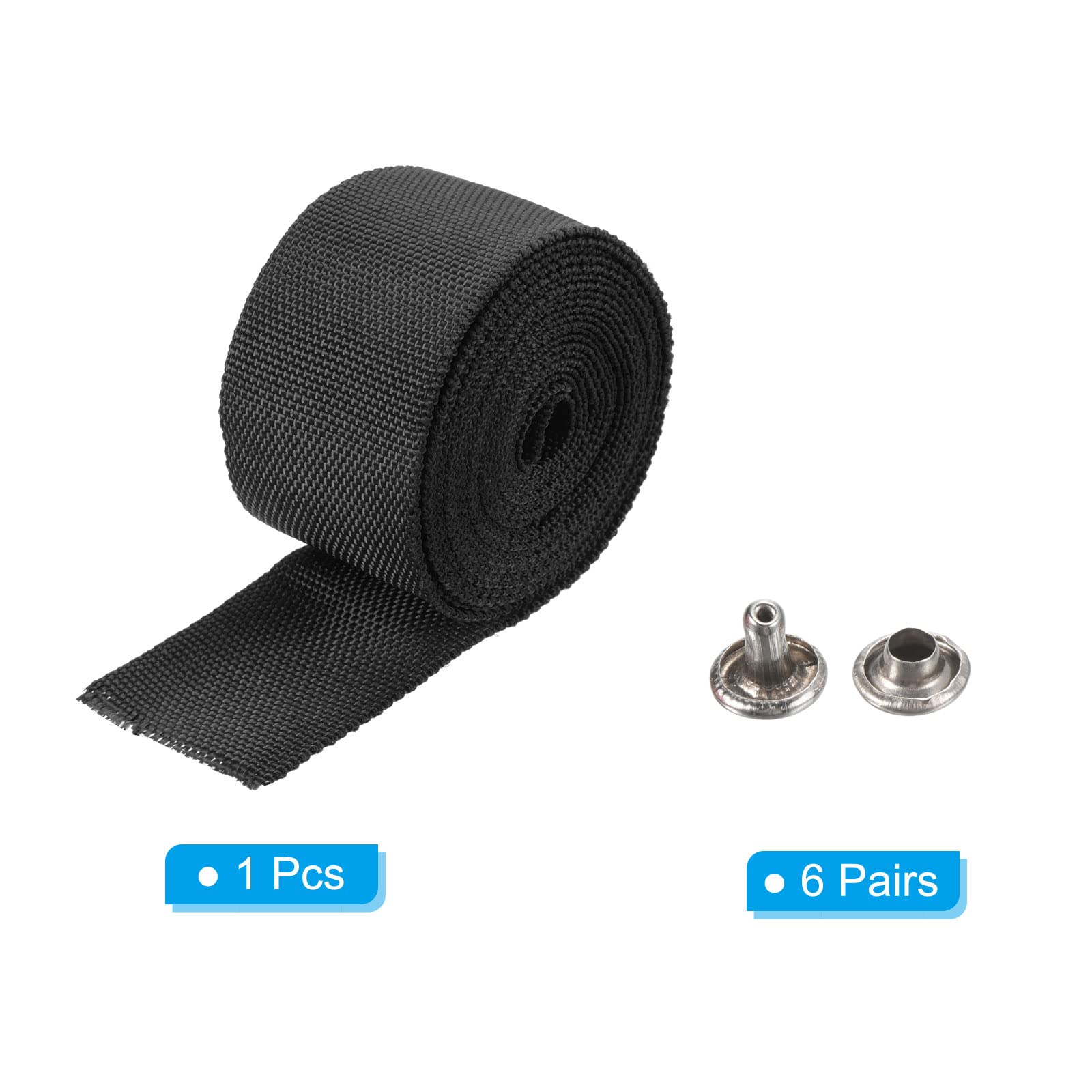 PATIKIL Winch Rope Protector 3m/9.84ft, Polyester Protective Sleeve with Buckle Universal for 4.5cm/1.77in Width Cable Line, Black - Image 3
