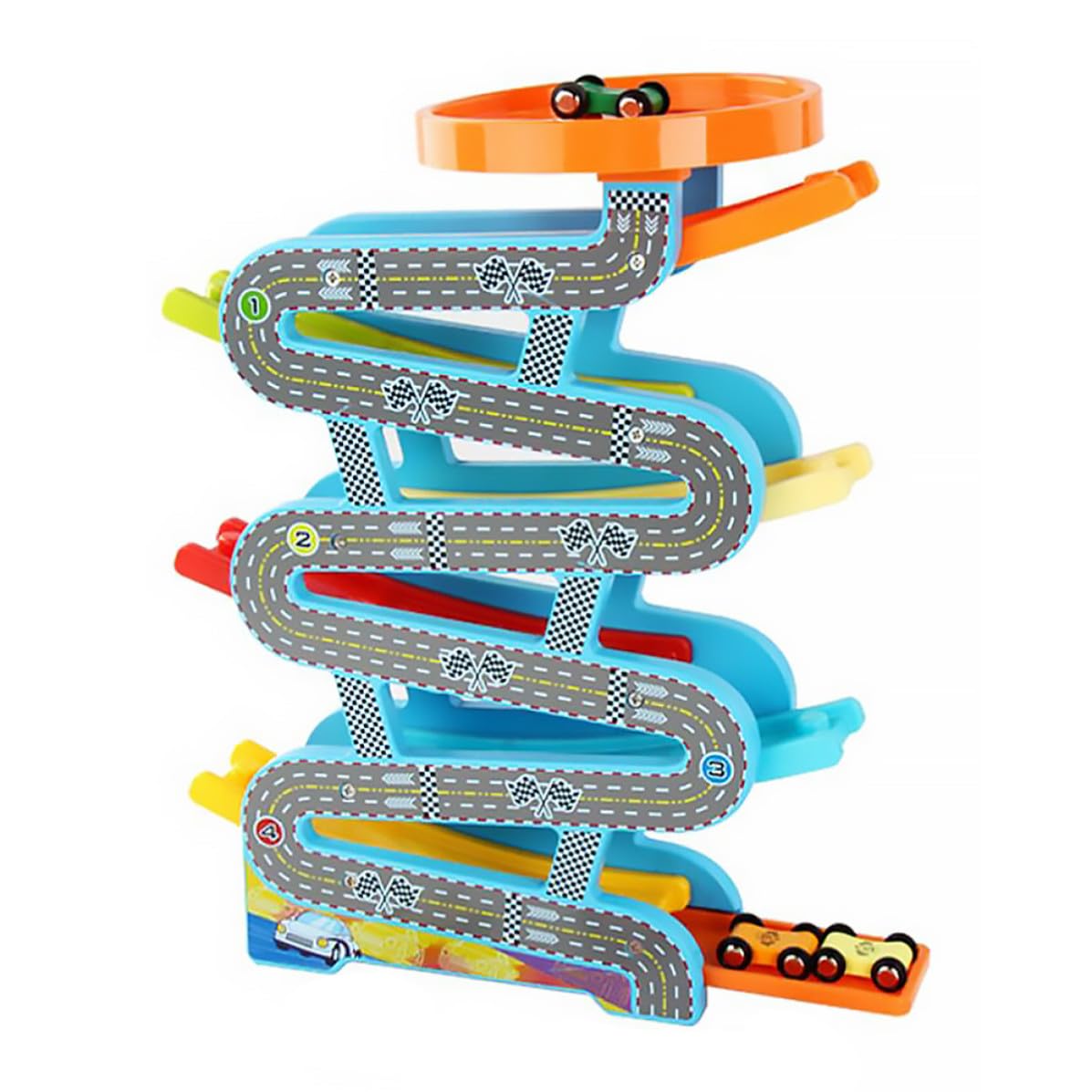 Hemobllo Pädagogisches Holzspielzeug Trägheitsgleitbahn mit Dinosaurier Pulley für 1 Satz mit Glatten Kanten zur Hand Auge Koordination und Spielerischem Lernen