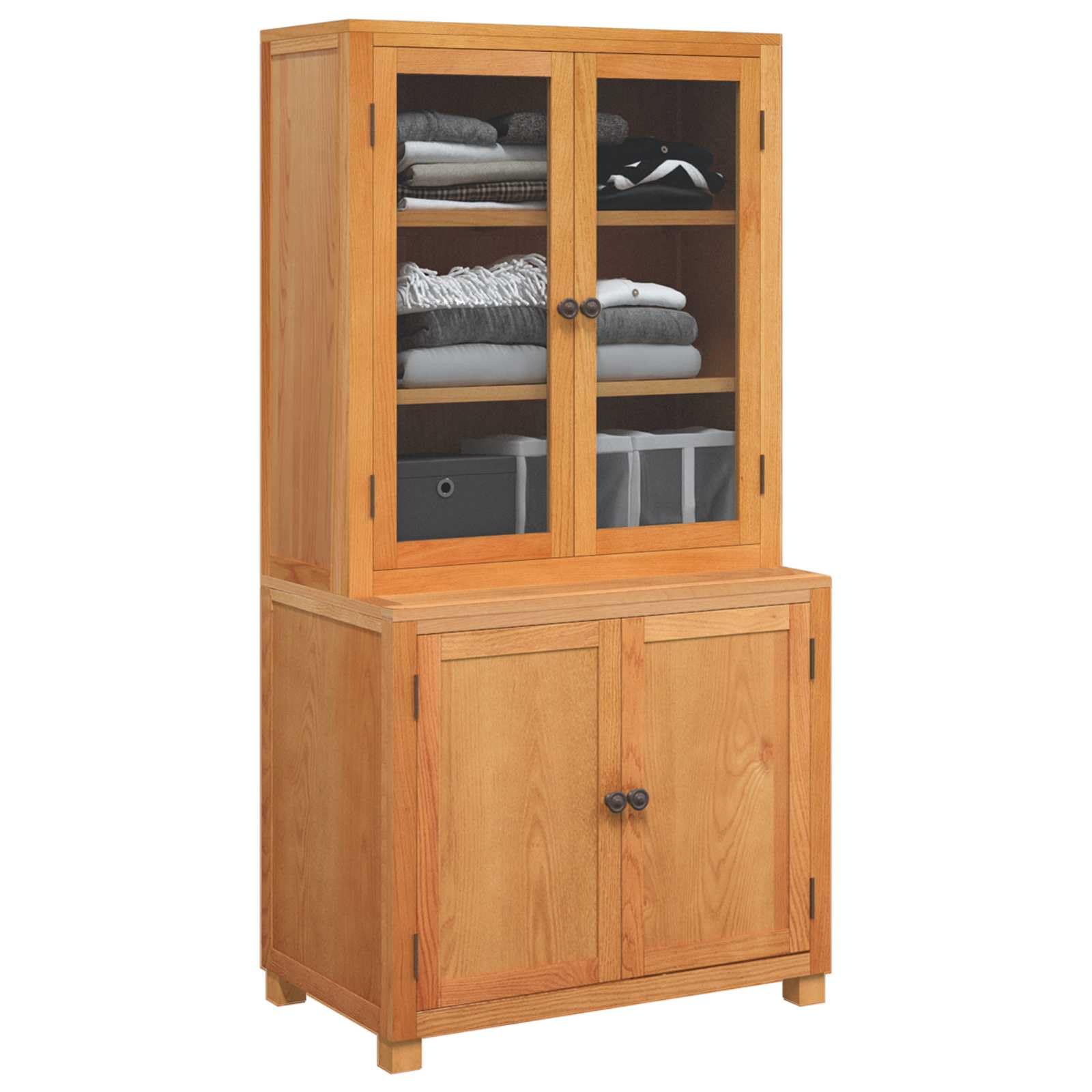 Modernes Aufbewahrungsmöbel-Set mit Tür aus Holzwerkstoff, Eichen- und Kiefernholz, in Braun. Stauraum Möbel mit Kippschutz, ideal für Wohn- und Schlafzimmer.