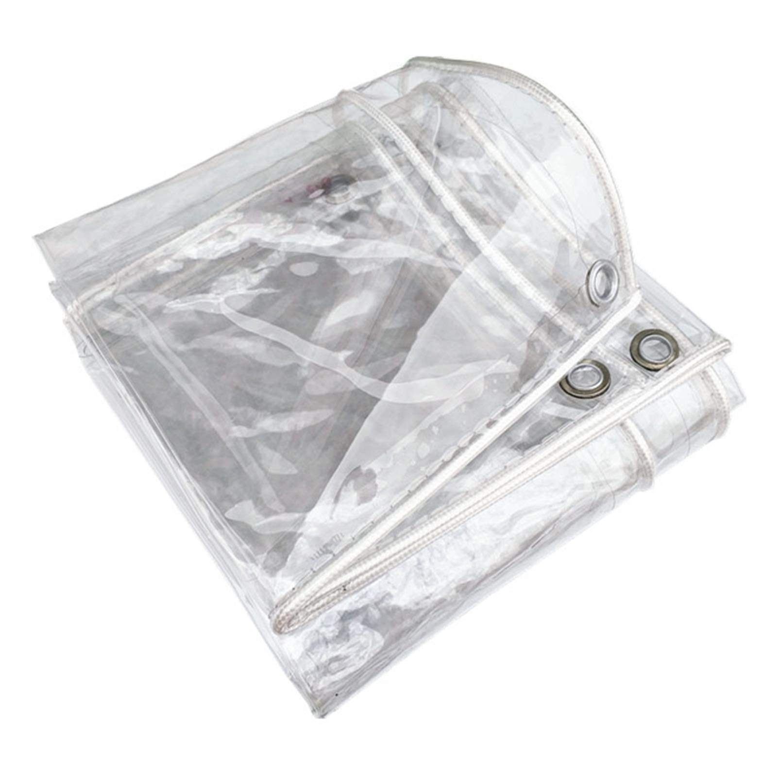 CGF- Transparente Lona Transparente, Lona Gruesa de plástico 100% Impermeable con Arandelas de Metal - Refugio de Emergencia para Lluvia, Cubierta para Exteriores y Uso para Acampar