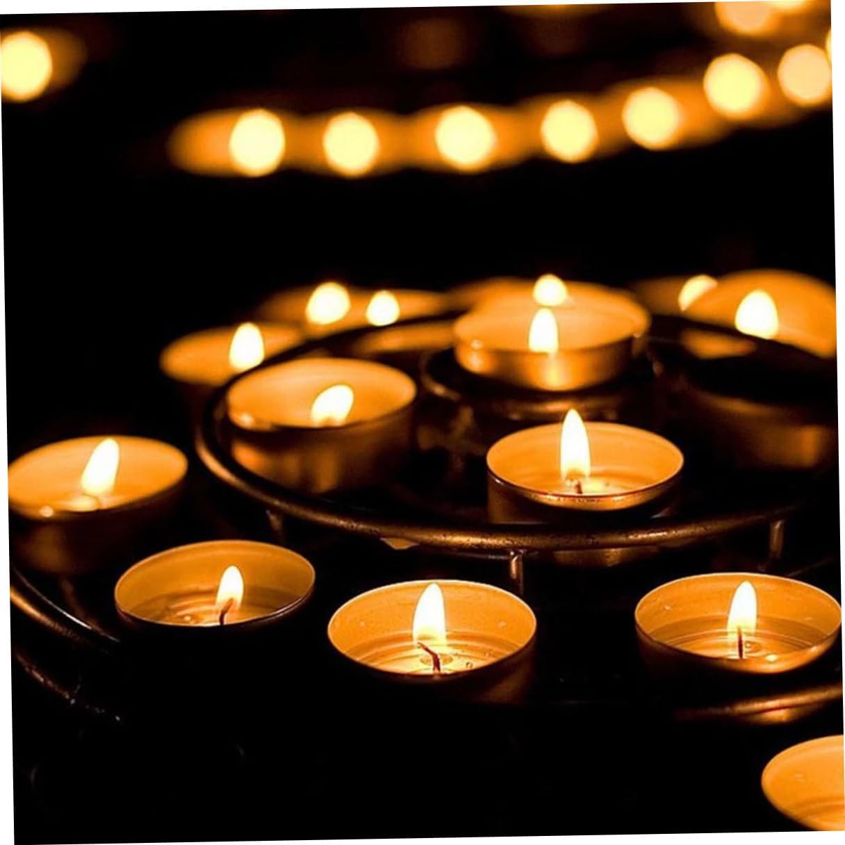 VANZACK 10pcs White Aluminum Shell Small Round Tea Light Candles 4-Hour Burn Time Unscented Mini Candles for Wedding Romantic Home Décor and Warm Tea Heating