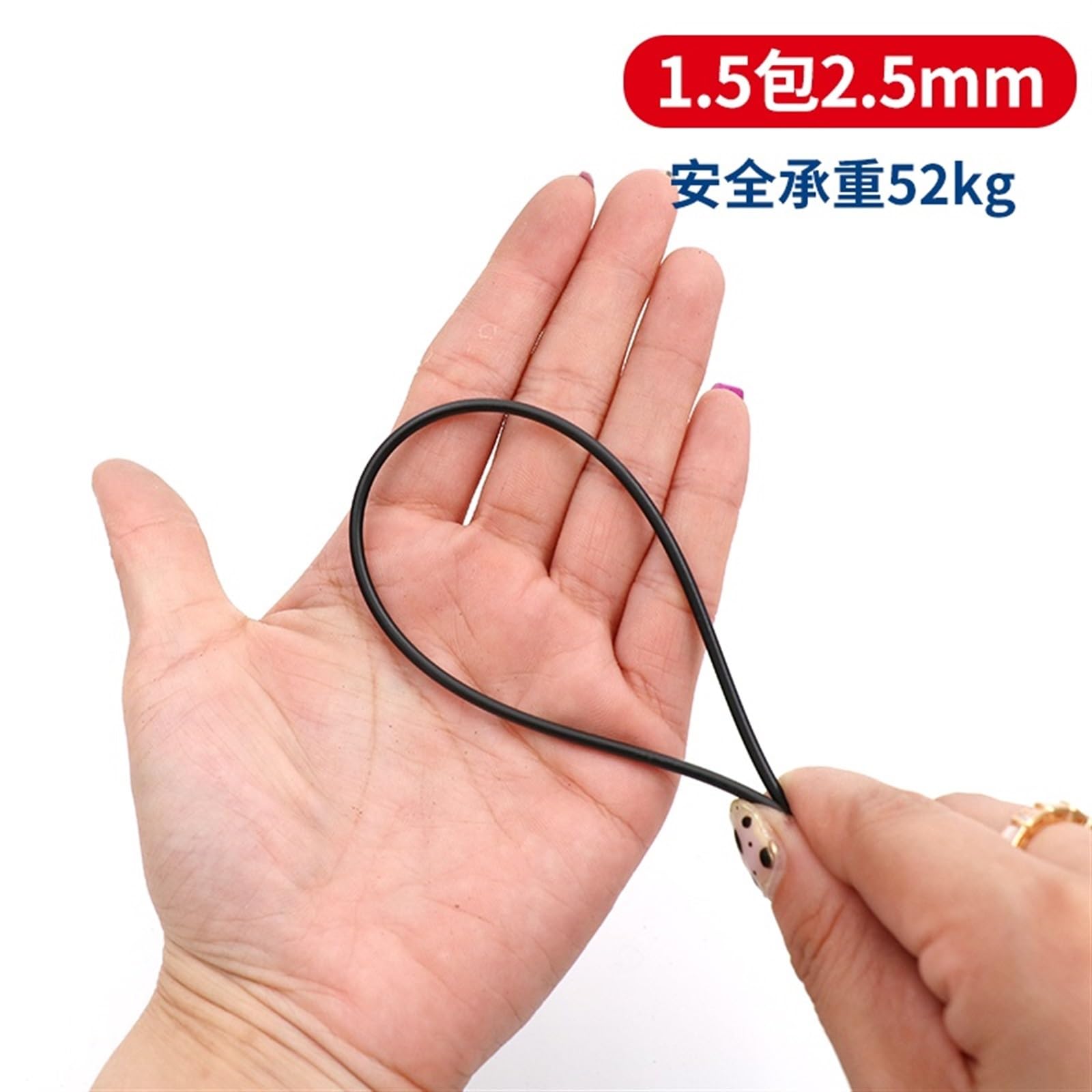 Drahtseilklemme PVC-Kunststoffbeschichtetes Drahtseilkabel aus Edelstahl 304 mit einem Durchmesser von 1 bis 6 mm nach der Beschichtung(BLACK 2.5MM 20M)
