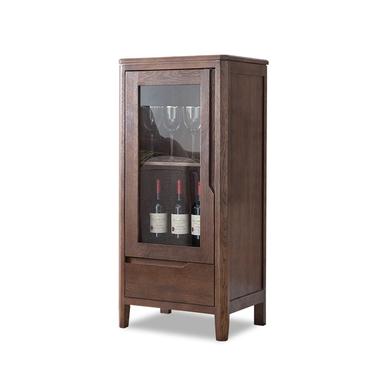Wine Cabinet Industrial Wine Cabinet, Bar Cabinet with Adjustable Shelves and Glass Doors, Perfect for Kitchen, Living Room, Dining Room Liquor Cabinet Bar for Home(A)