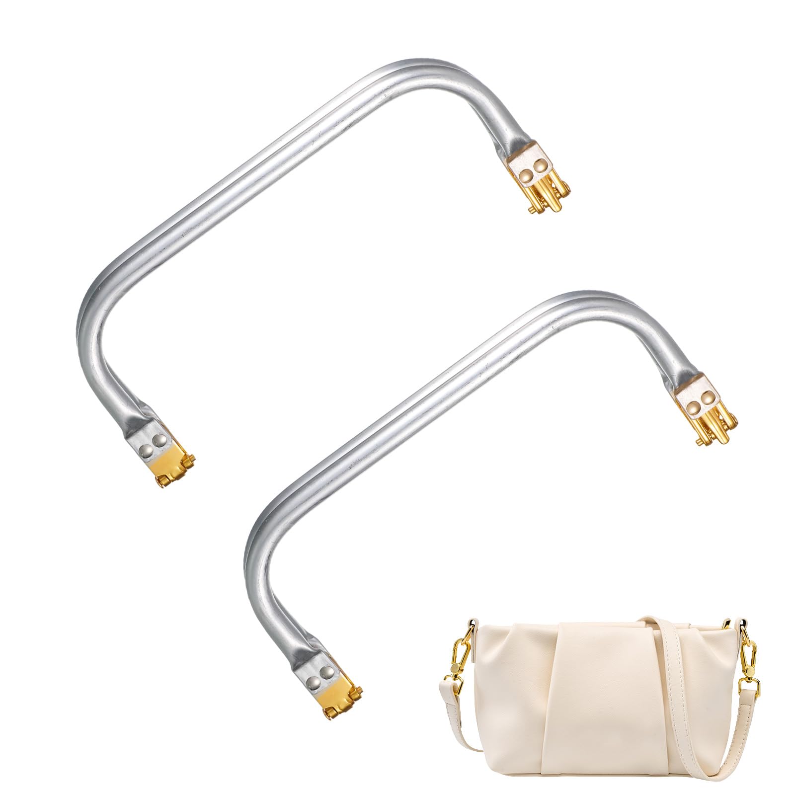 2Pcs Aluminum Purse Frame, 20x9.5cm Kiss Clasp Handle Rectangle Lock Frame