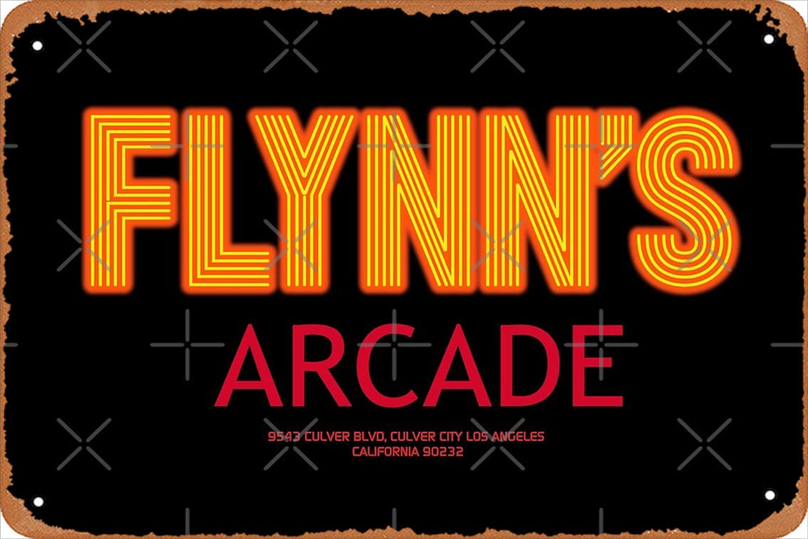 Yzixulet Tron - Flynn's Arcade Original Photographic Print Vintage 8" x 12" Metal Tin Sign Funny Man Cave Decor
