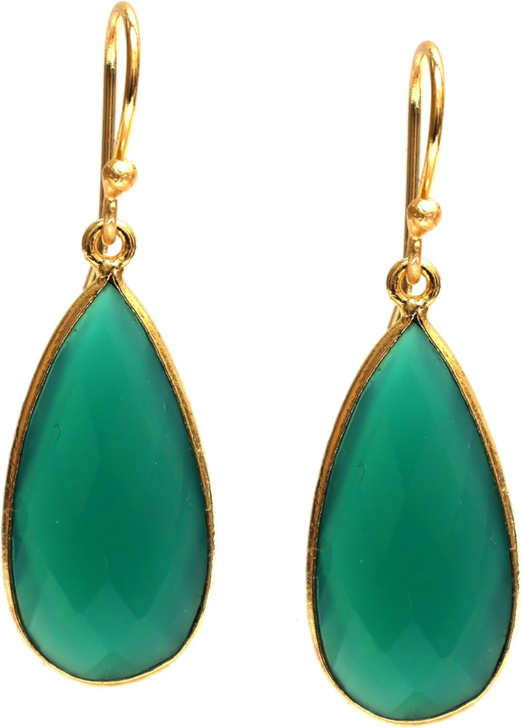 Gempires Genuine Gemstone Faceted Long Pear Gemstone Drop Dangle Hook Earrings, Statement Jewelry For Her, 1.5 inch Drop 14K Gold Plated, Gift For Woman - Image 6