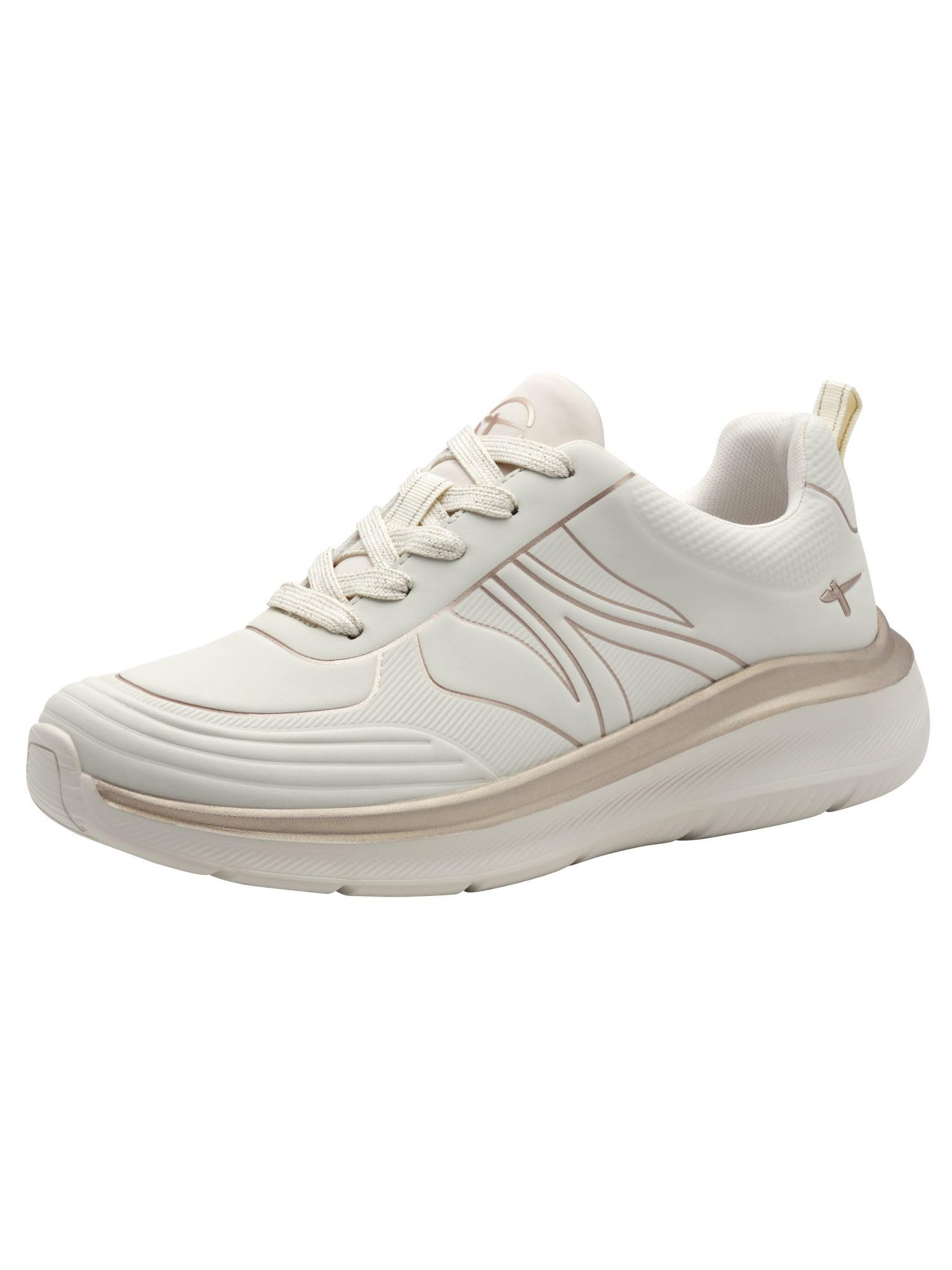 Tamaris Comfort Women’s Flat Sneakers with Chunky Sole Vegan, Offwhite, 6,5 UK