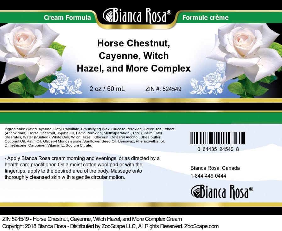 Bianca Rosa Horse Chestnut, Cayenne, Witch Hazel, and More Complex Cream (2 oz, ZIN: 524549)