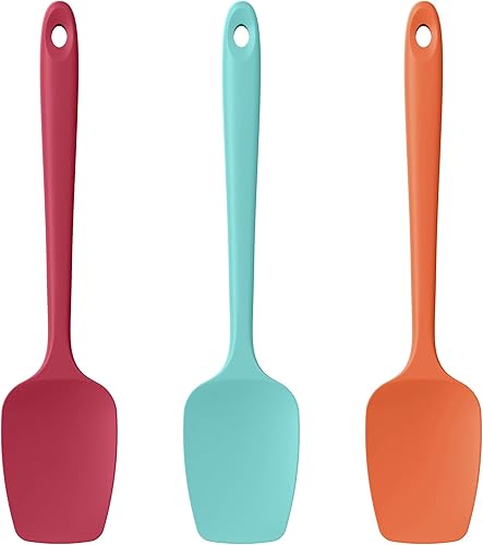 Miniatura 10 de Juego de espátulas de cuchara de silicona, 600 ºF, resistentes al calor, sin BPA, antiadherentes, cucharas de cocina, para hornear, cocinar,