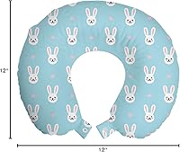Vista 351 de Lunarable Teal Travel Pillow Neck Rest, Aquatic Fauna Theme Hand Drawn Style Various Starfish in Blue Shades, Memory Foam Traveling Accessory for