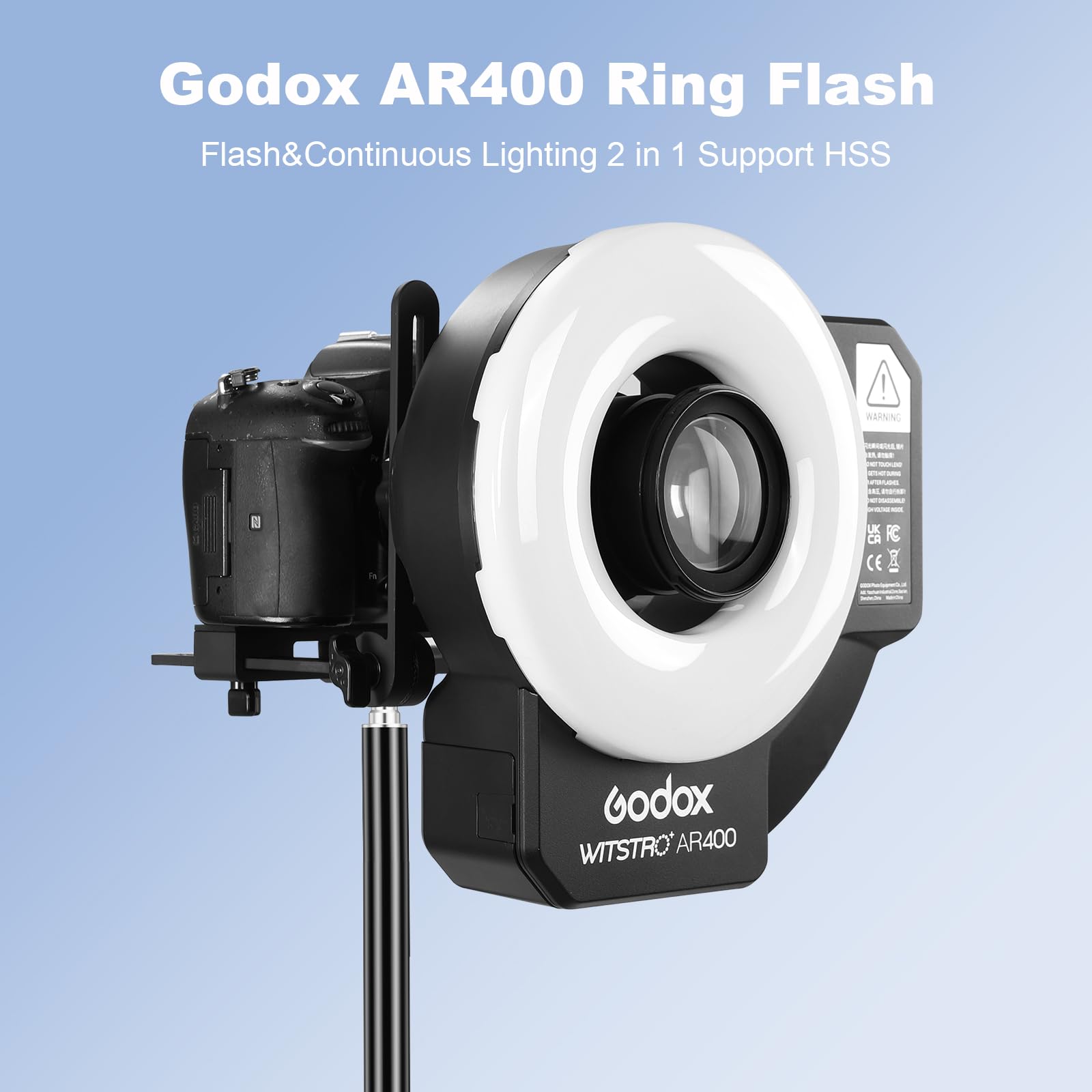 Amazon.com : Godox Wistro AR400 Lightweight Ring Flash with Li-Ion