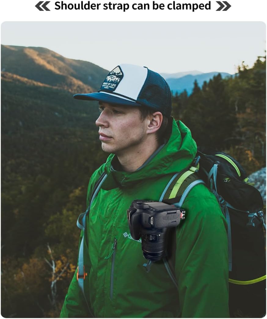 Backpack Camera Clip with Plate Quick Release Capture Clamp System Backpack Strap Mount Holder Compatible with Canon, Sony, Nikon, DSLR Digital Camera and Action Camera