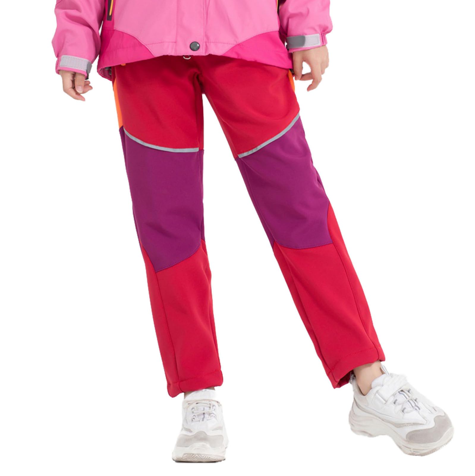Pantalon de ski pour enfant - Pantalon de neige doublé - Sans bretelles - Pantalon softshell - Coupe-vent - Pantalon d'hiver - Imperméable - Respirant