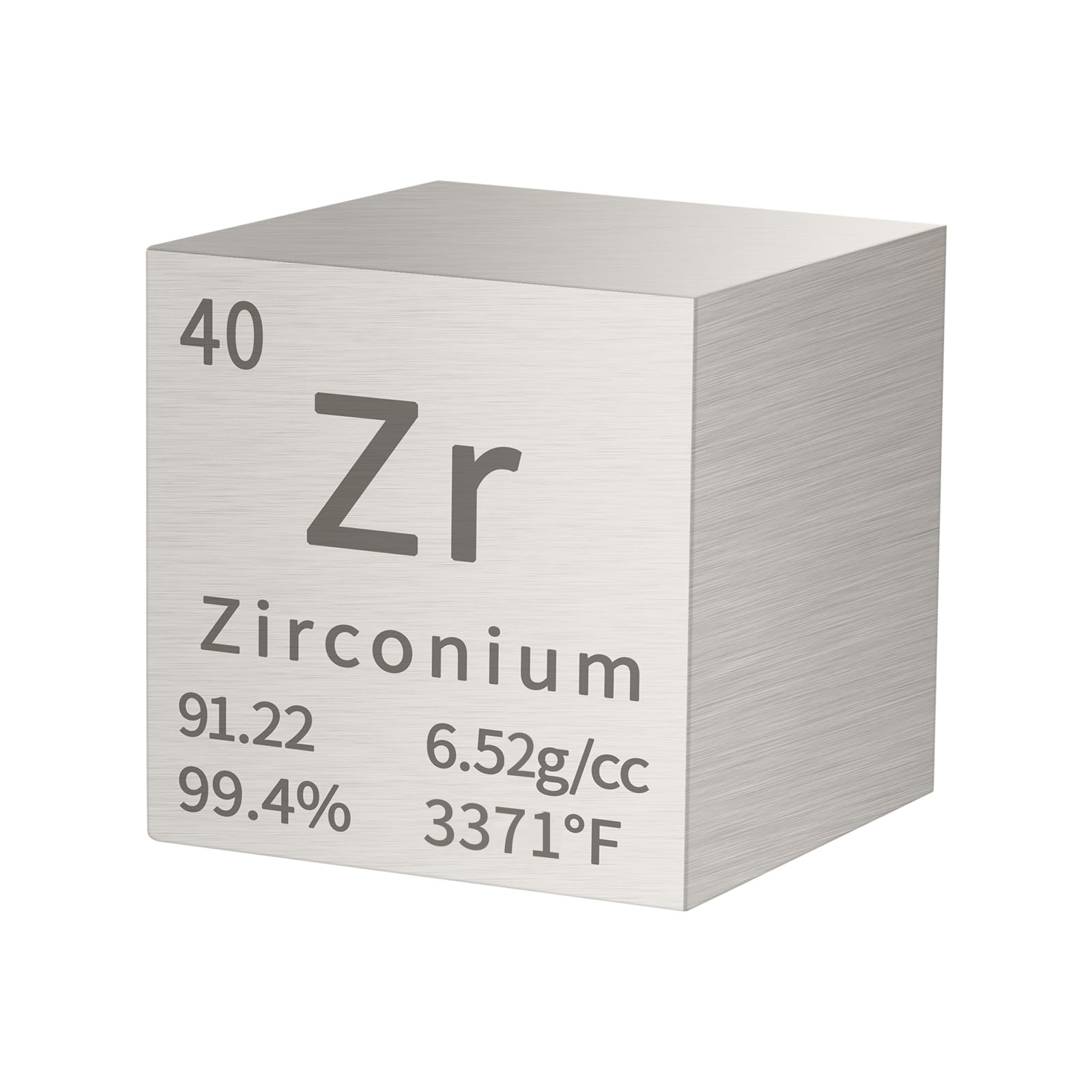 PFCKE Zirconium Cube Metal Density Cubes Pure Metal High Density Element Cube for Element Collections Lab Experiment Periodic Table Collection DIY Teacher Science Creative Gift（Zirconium，1 Inch）