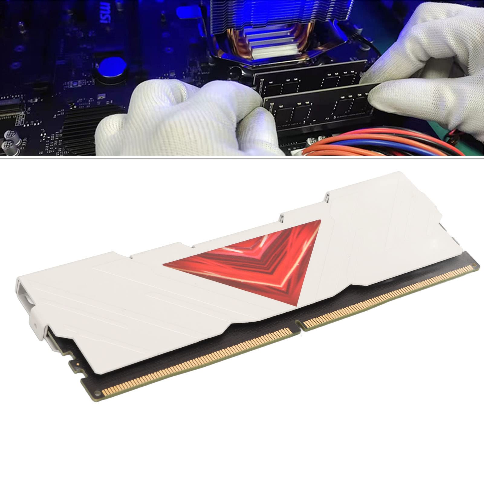 Zestaw Pamięci do Laptopa 16 GB DDR5 RAM, częstotliwość 4800 MHz, przepustowość 38400 Plug and Play Efektywne Rozpraszanie Ciepła Pamięć Laptopa do Komputera PC (WHITE)