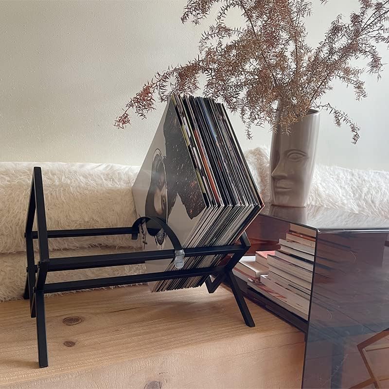 Regal Display Vinyl Record Storage Holder - 12 inches 70 Album Holder Display Stand - Book and Record Album Storage - Album and LP Storage Organizer