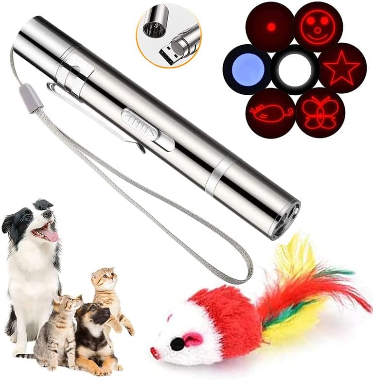 Havenfly Cat Pointer Toy, Cat Laser Pointer, 7 Adjustable Patterns Laser, Cat Toy Pointer for Indoor, Cat Red Dot Lazer Light, USB Charging
