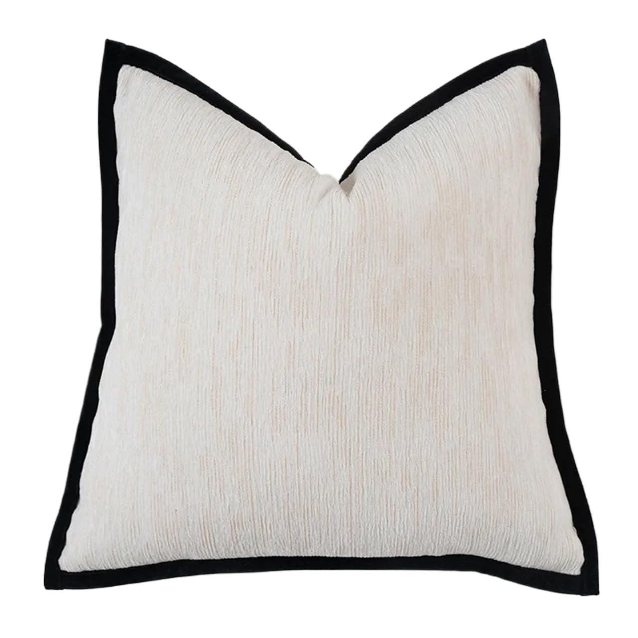 IUVYTA Chenille Pillow Covers Black White Cushion Cover Geometric Jacquard Chenille Pillow Case(A-Cushion Cover,1 Piece 45X45CM)