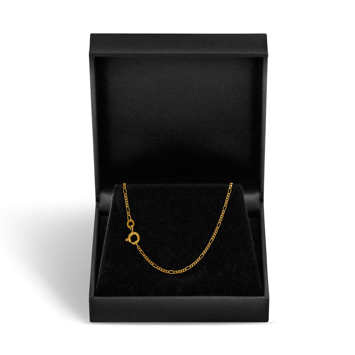 EDELIND 333/8 K Cadena Oro Mujer Fina 1.5 mm Fígaro diamantada Collar Oro Amarillo Long. 42 cm Peso Aprox. 1.9g Joya unisex con caja de regalo