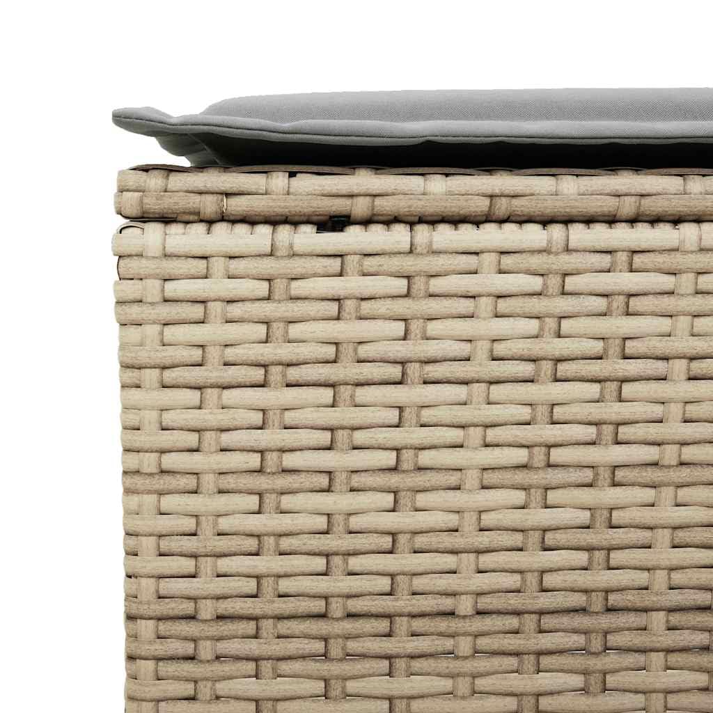 Set di 4 divani da giardino in polyrattan beige, resistente ai raggi UV, impermeabile, per balcone e terrazza, set lounge con cuscino, piedini regolabili, portata 110 kg