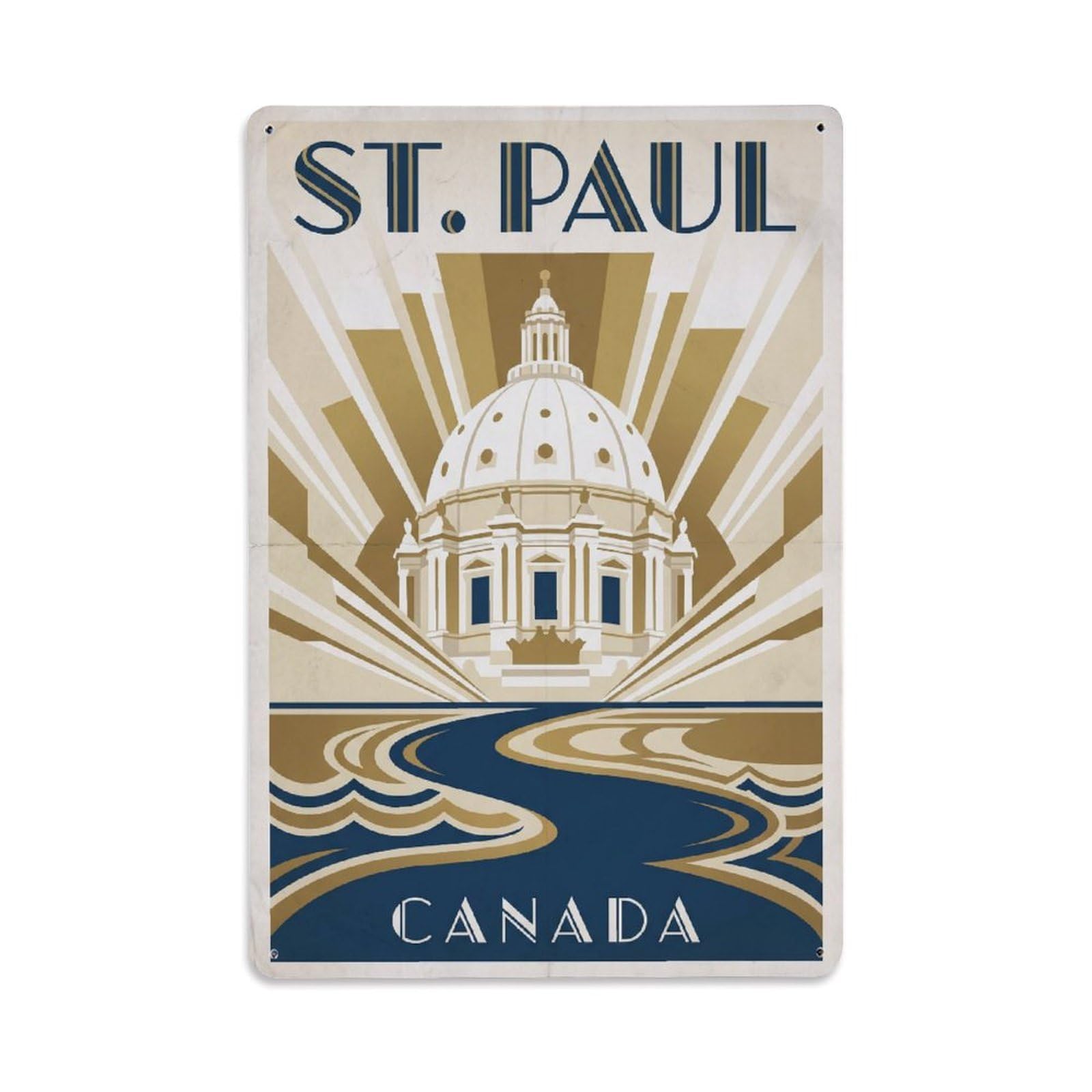 Xanthor Style Travel Vintage Canada St Paul Metal Tin Sign