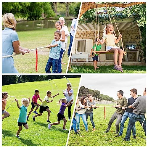 NEBURORA 20FT Tug of War Rope for Kids and Adults Outdoor Games Field Day Family Reunion Summer Outside Yard Backyard Lawn Camping Picnic Carnival Party Games Beige - Image 3