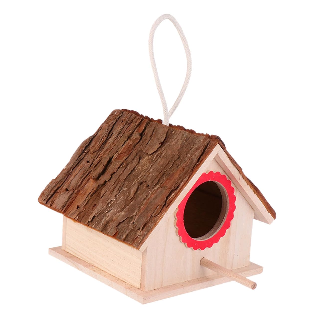 Nichoir à oiseaux en bois naturel avec protection prédateurs pour jardin