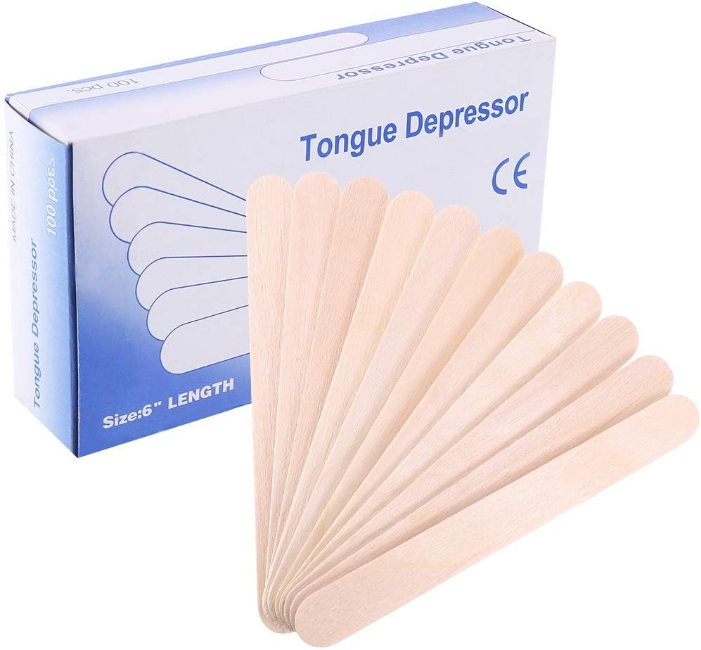 100 Pieces Wooden Tongue Depressor Waxing Spatula Disposable Wooden Beauty Accessories