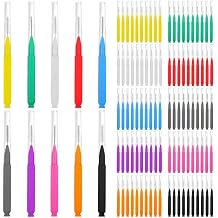 100PCS Interdental Brushes Between Teeth for Braces, Flossers Brush Cleaner, Orthodontic Flossers for Braces Cleaning Kit, Dental Teeth Cleaning Tools 10 Colors, Multiple Sizes