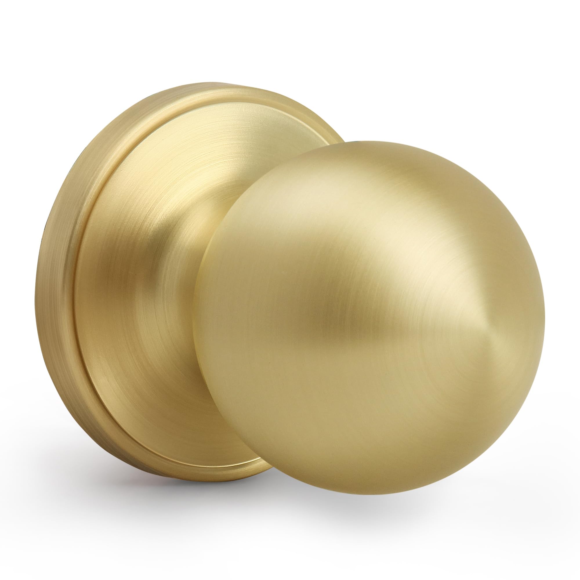 Satin Brass Passage Door Knob - Non-Locking Design -8