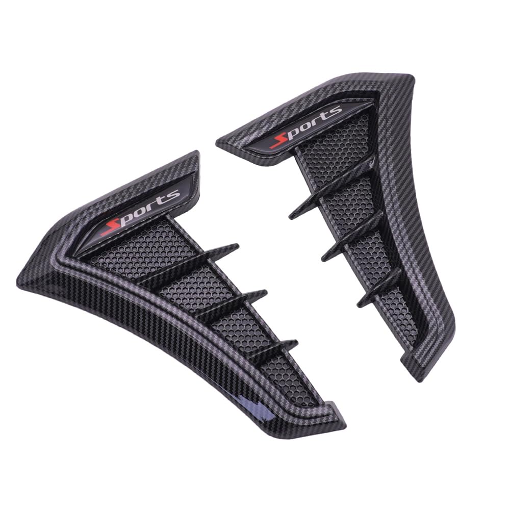 WAPEXI 2Pcs Front Bumper Spoiler Canards for VW Touran Typ 1T ab Bj.2003-2006, Carbon Fiber Effect Side Air Vent Trim Wings Sport Style Body Protector Decorative