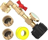 Vista 1 de GardenNow QCC1 Adaptador de codo de repuesto de propano con medidor de tanque de propano Adaptador de presión de recarga de propano de 90 grados