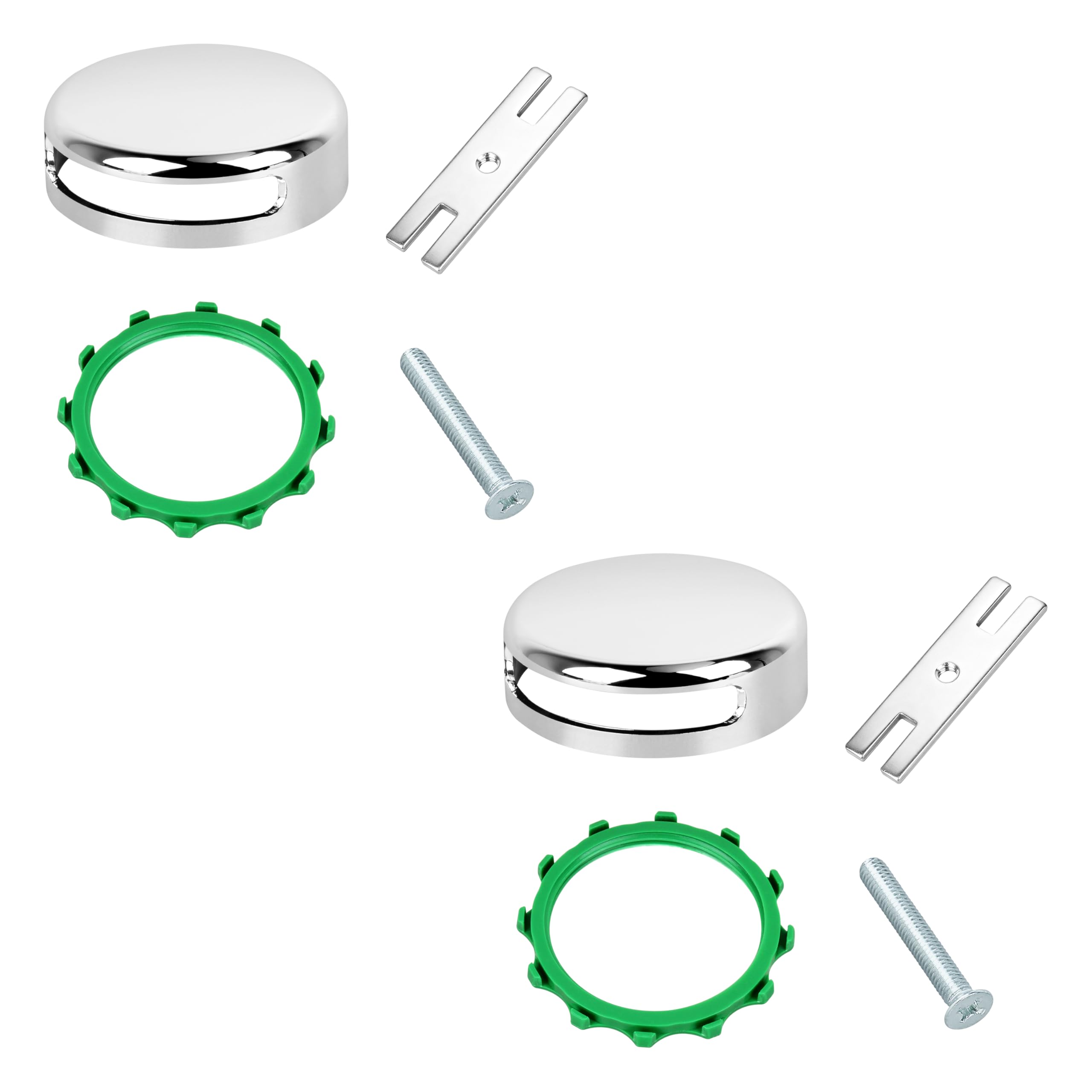 Photo 1 of 18009 Snap-On Bathtub Overflow Plate Kit in Chrome Plated (2, ?Silver)