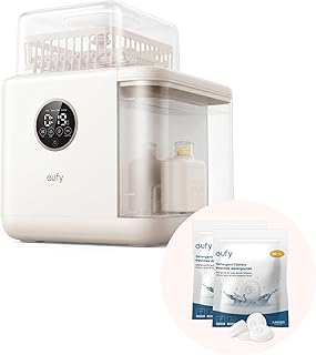 eufy Bottle Washer S1 Pro with Extra Detergent Tablets,120 Count in Total, Built-in Water Softener, Largest 10-Bottle Capacity, 3D HydroBlast Cleaning
