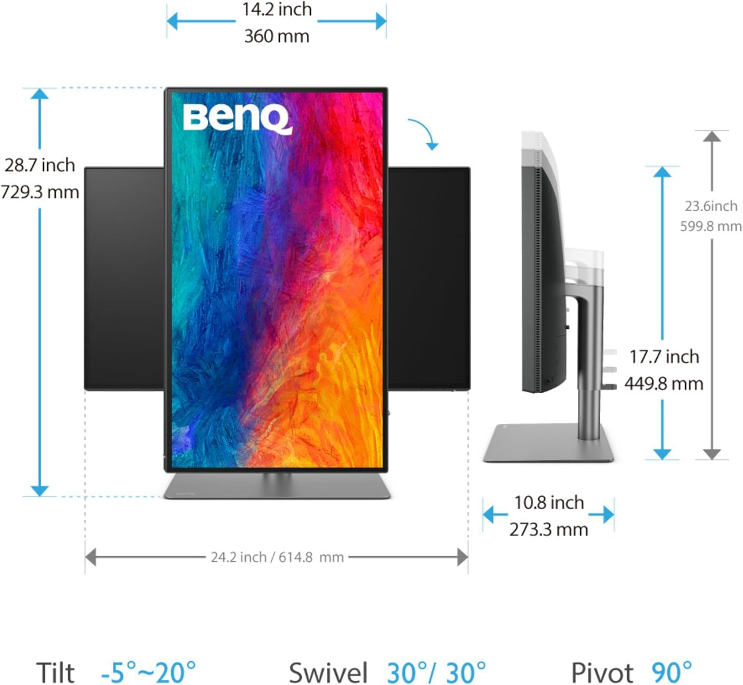 BenQ PD2725U grafik monitörü (AQCOLOR teknolojisi, 27 inç, 4K UHD