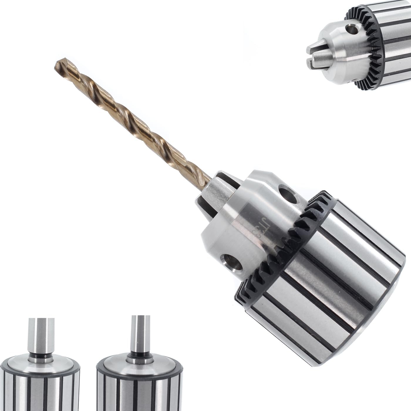 Drill Chuck JESTUOUS JT33 Key Type 1/2 Inch(1-13mm) with MT1 MT2 Morse Taper Arbor Adapter Heavy Duty Chucks