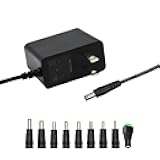 5V 2A 1A 0.8A 0.5A Power Supply Adapter, 10W Universal AC/DC Adapter 100-240V AC to DC 5V Power Cord Converter with 9 Interchangeable Jacks Plug for USB Hub TV Box Router Camera,etc (1 Pack)