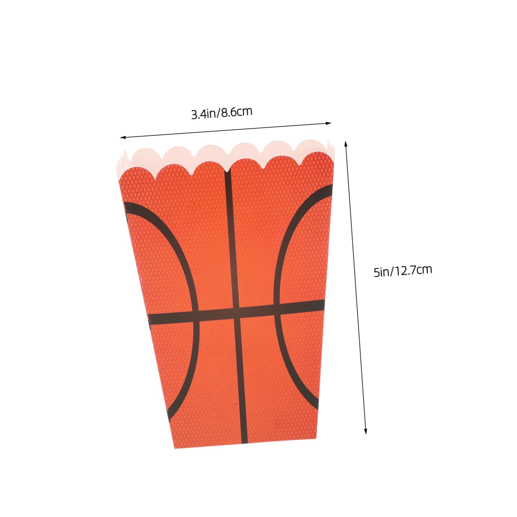 BRIGHTFUFU 6pcs Basketball Popcorn Boxes Paper Popcorn Containers for Sport Party Decorations Birthday Treats